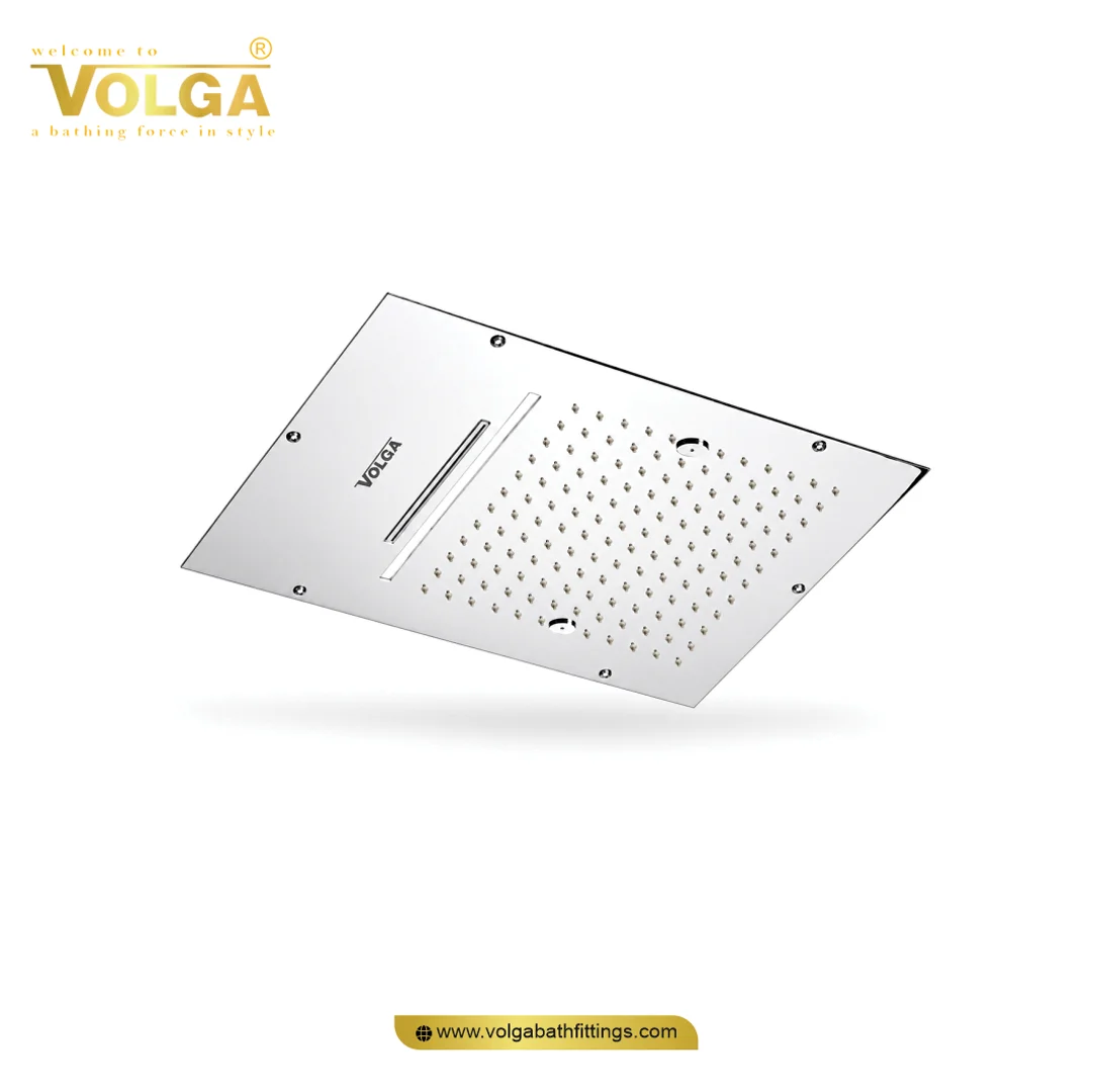 CS-007 20X14 Brass Rain Shower + Mist + Cascade + Led