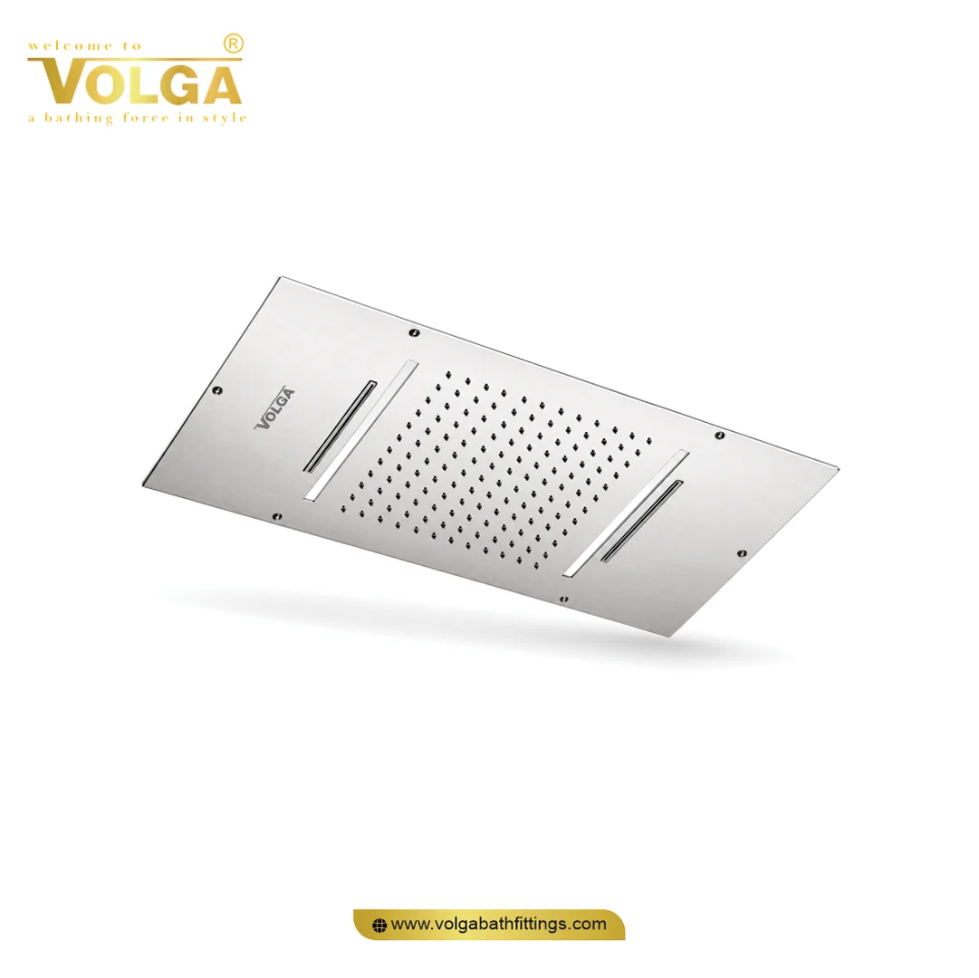 CS-010 26X14 Double Cascade Rain Shower with Led