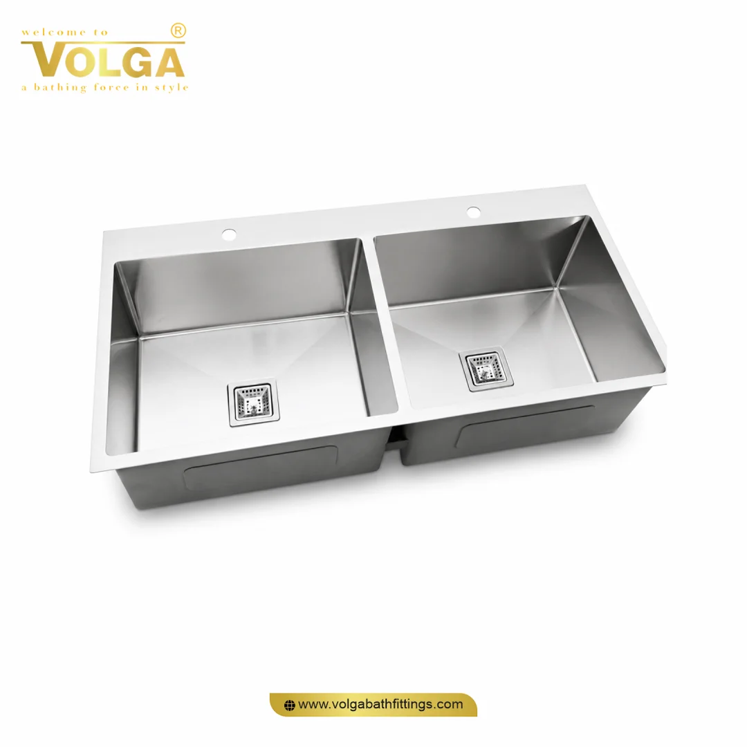 DOUBLE BOWL SINK WITH TAP HOLE